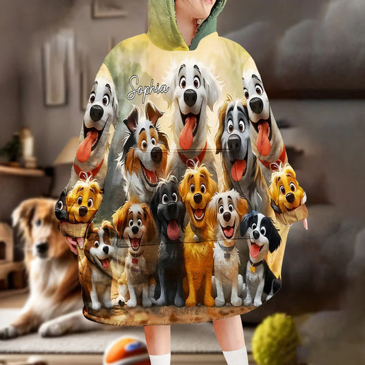 Just A Girl Who Loves Dogs - Personalized Dog Blanket Hoodie