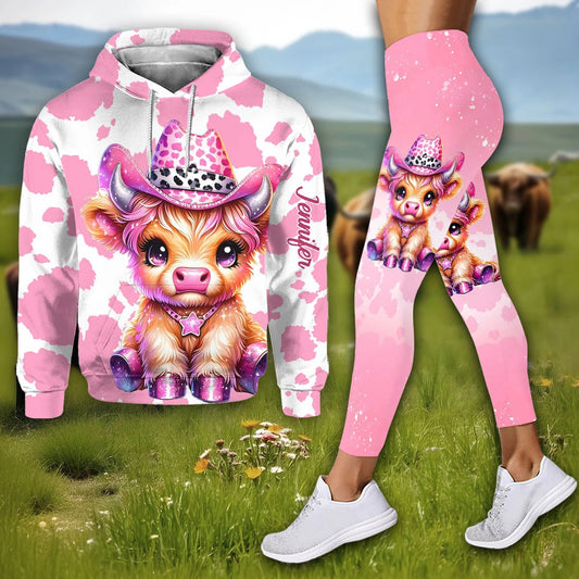Cute Cow - Personalized Hoodie and Leggings
