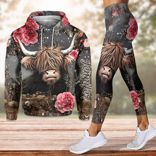 Love Highland Cows - Personalized Hoodie and Leggings