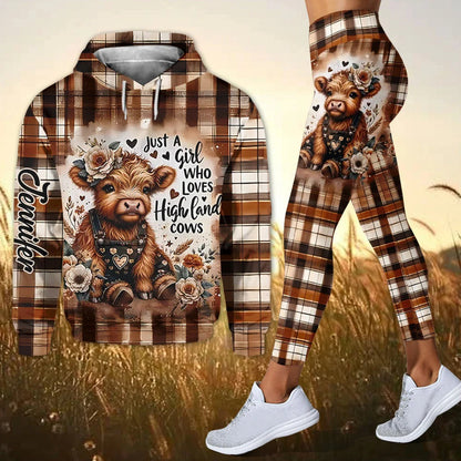 Love Highland Cows - Personalized Hoodie and Leggings