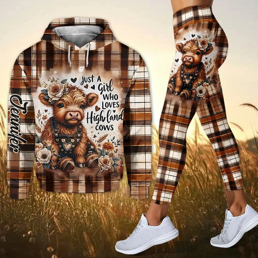 Love Highland Cows - Personalized Hoodie and Leggings