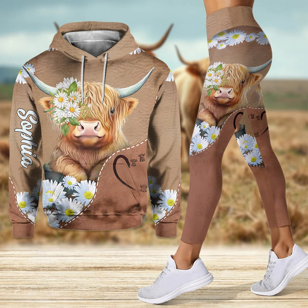 Love Highland Cows - Personalized Hoodie and Leggings