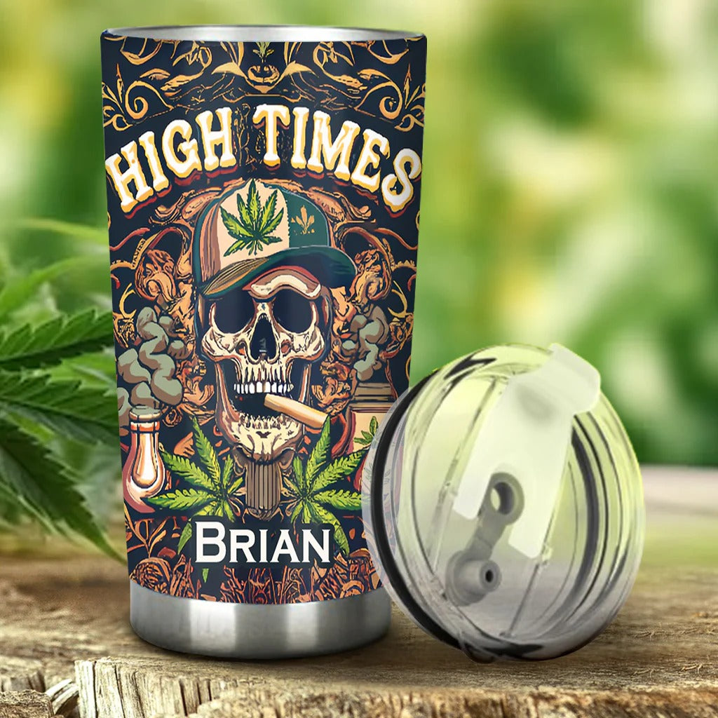 High Times Skull 420 Tumbler, Personalized Weed Tumbler