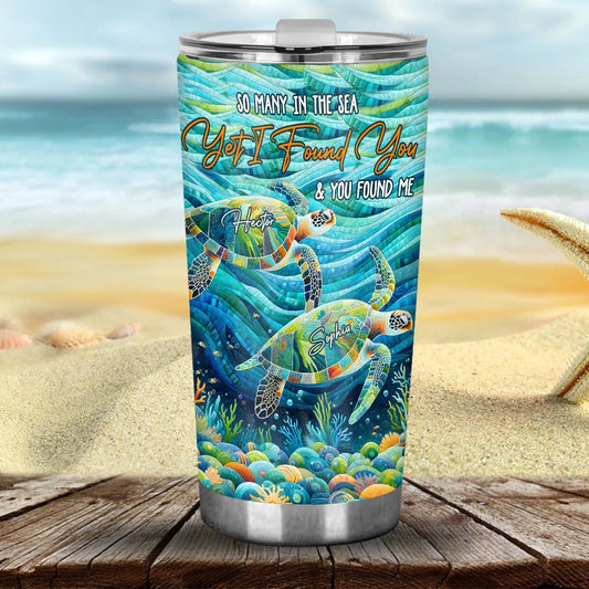 You & Me And The Sea, Personalized Turtle Tumbler