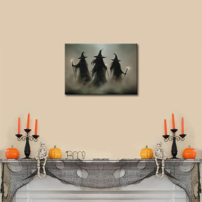 Vintage Witchy Wall Art ,Witch Canvas, Witch Halloween Poster, Wall Decor