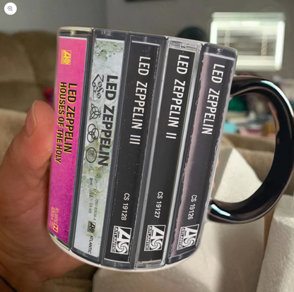 Led Zeppelin Albums Cassette Collection Retro Accent Mug