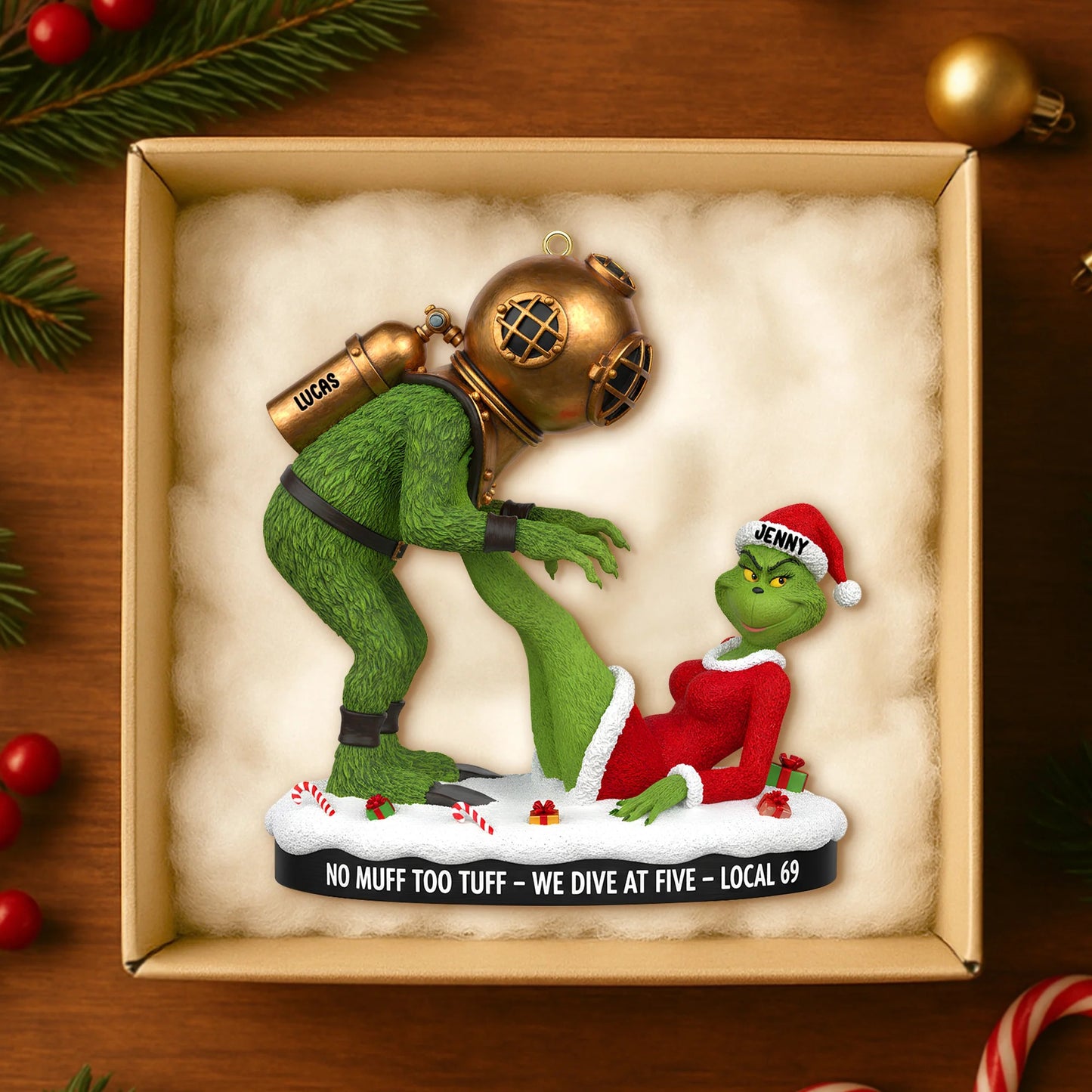 Green Monster Couple - Personalized Gifts For Couple Ornament