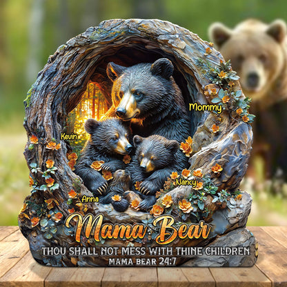 Mama Bear - Personalized Custom Shaped Acrylic Plaque
