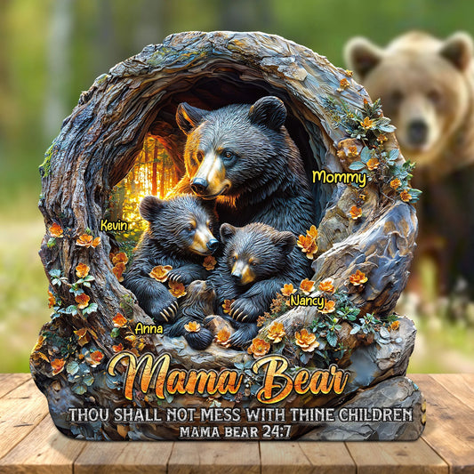 Mama Bear - Personalized Custom Shaped Acrylic Plaque