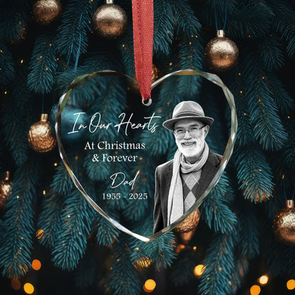 Custom Photo Memorial Ornament, Dad Remembrance Christmas Ornament
