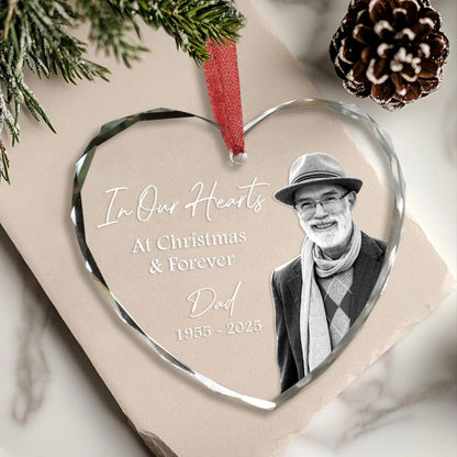 Custom Photo Memorial Ornament, Dad Remembrance Christmas Ornament
