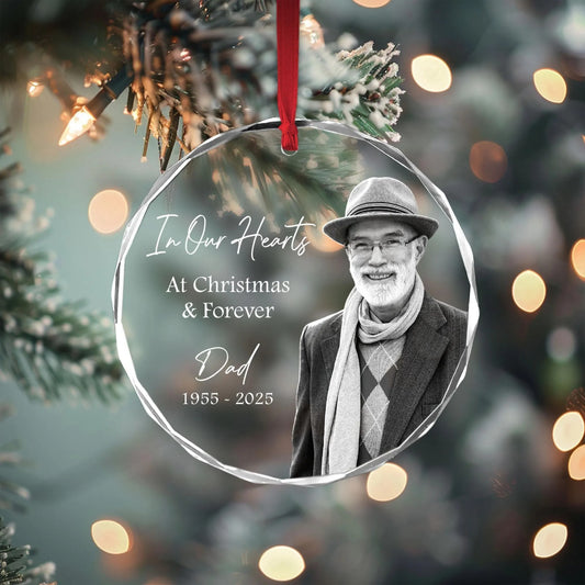 Custom Photo Memorial Ornament, Dad Remembrance Christmas Ornament