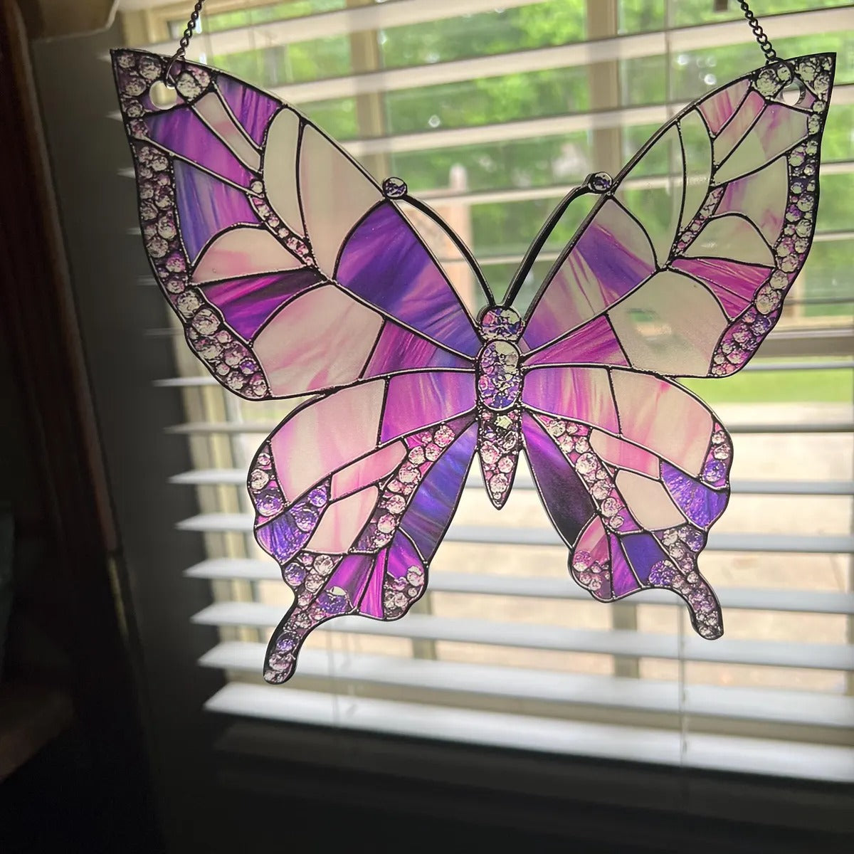 Purple Butterfly Acrylic Window, Acrylic Window Hanging
