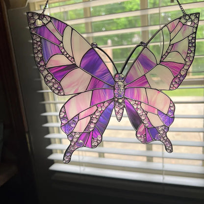 Purple Butterfly Acrylic Window, Acrylic Window Hanging