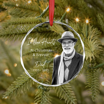 Custom Photo Memorial Ornament, Dad Remembrance Christmas Ornament