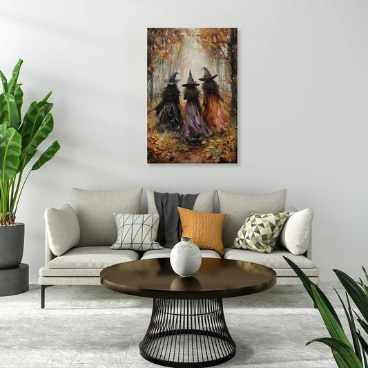 Witch Canvas, Witch Halloween Poster, Wall Decor