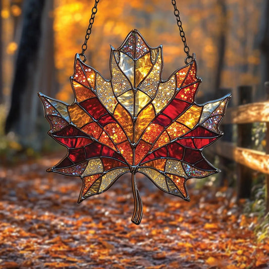 Autumn Maple Leaf Acrylic Suncatcher