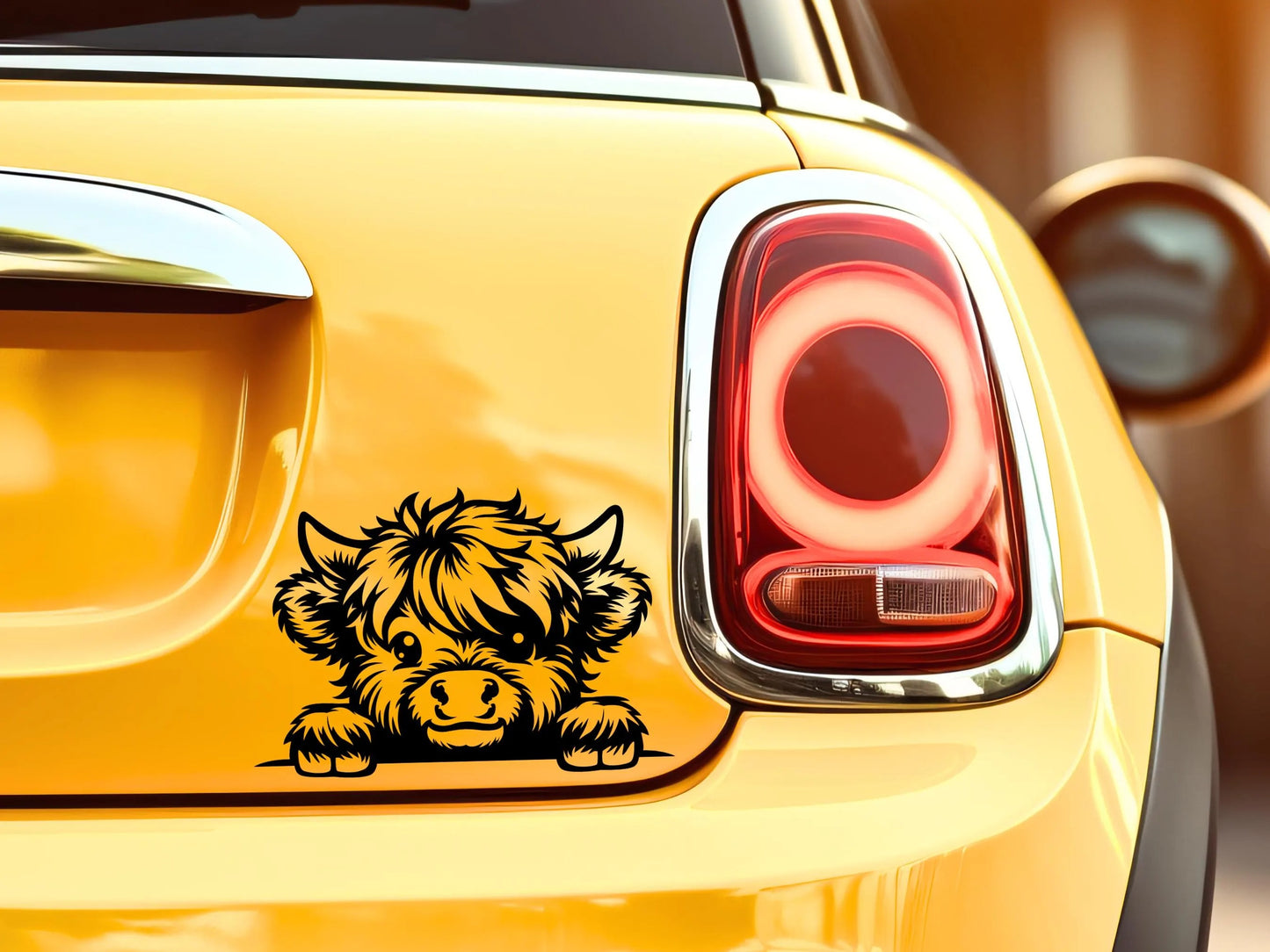 Highland Cow Vinyl Decal - Cow Car Decal, Cows Decal