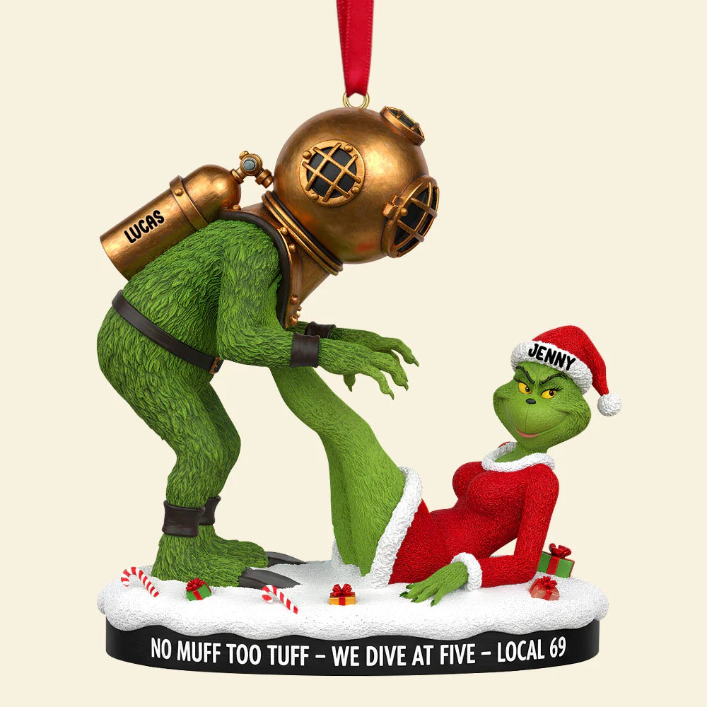 Green Monster Couple - Personalized Gifts For Couple Ornament