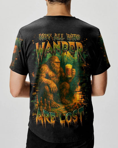 NOT ALL WHO WANDER ARE LOST BIGFOOT COMPASS ALL OVER PRINT