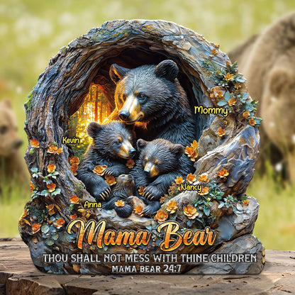 Mama Bear - Personalized Custom Shaped Acrylic Plaque