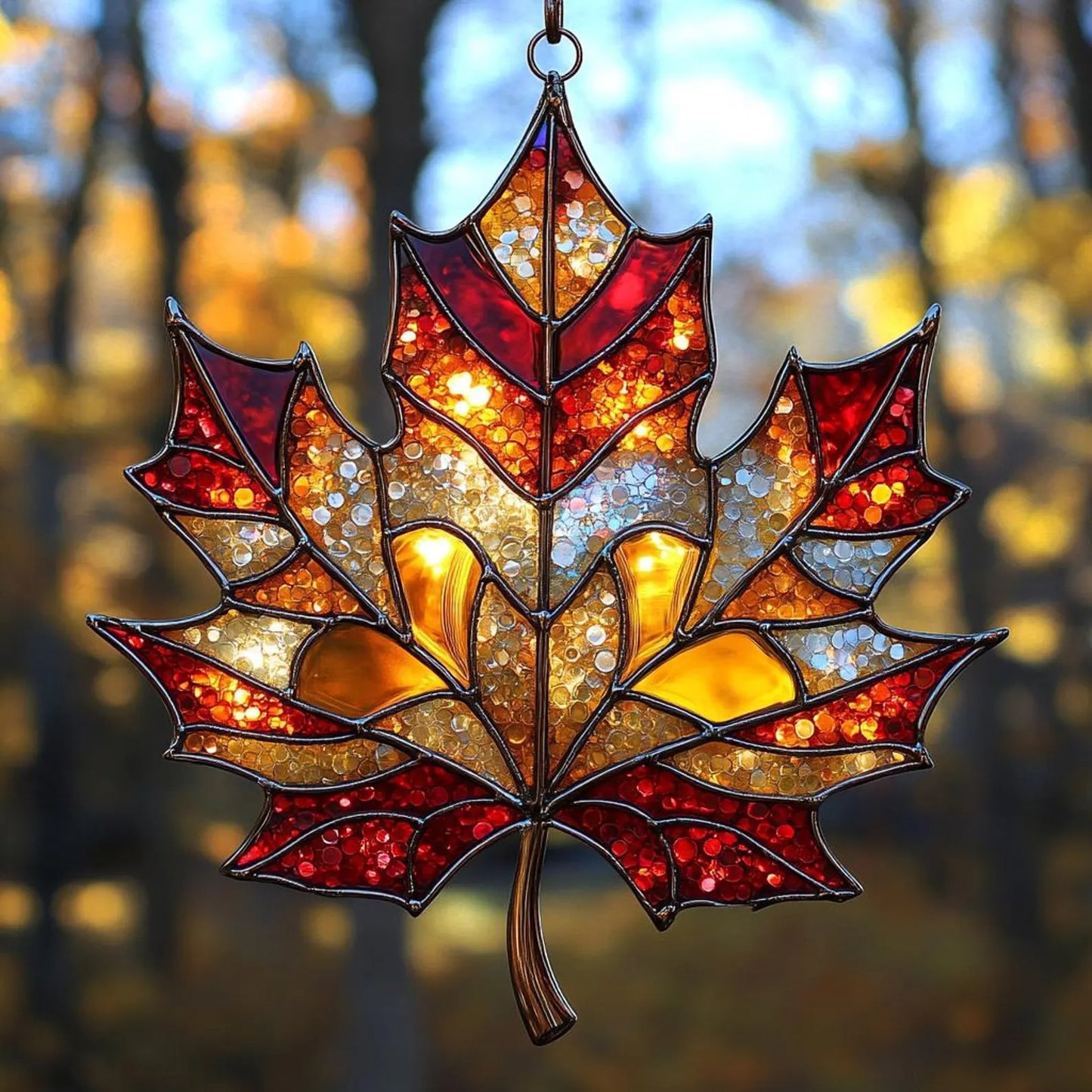 Autumn Maple Leaf Acrylic Suncatcher