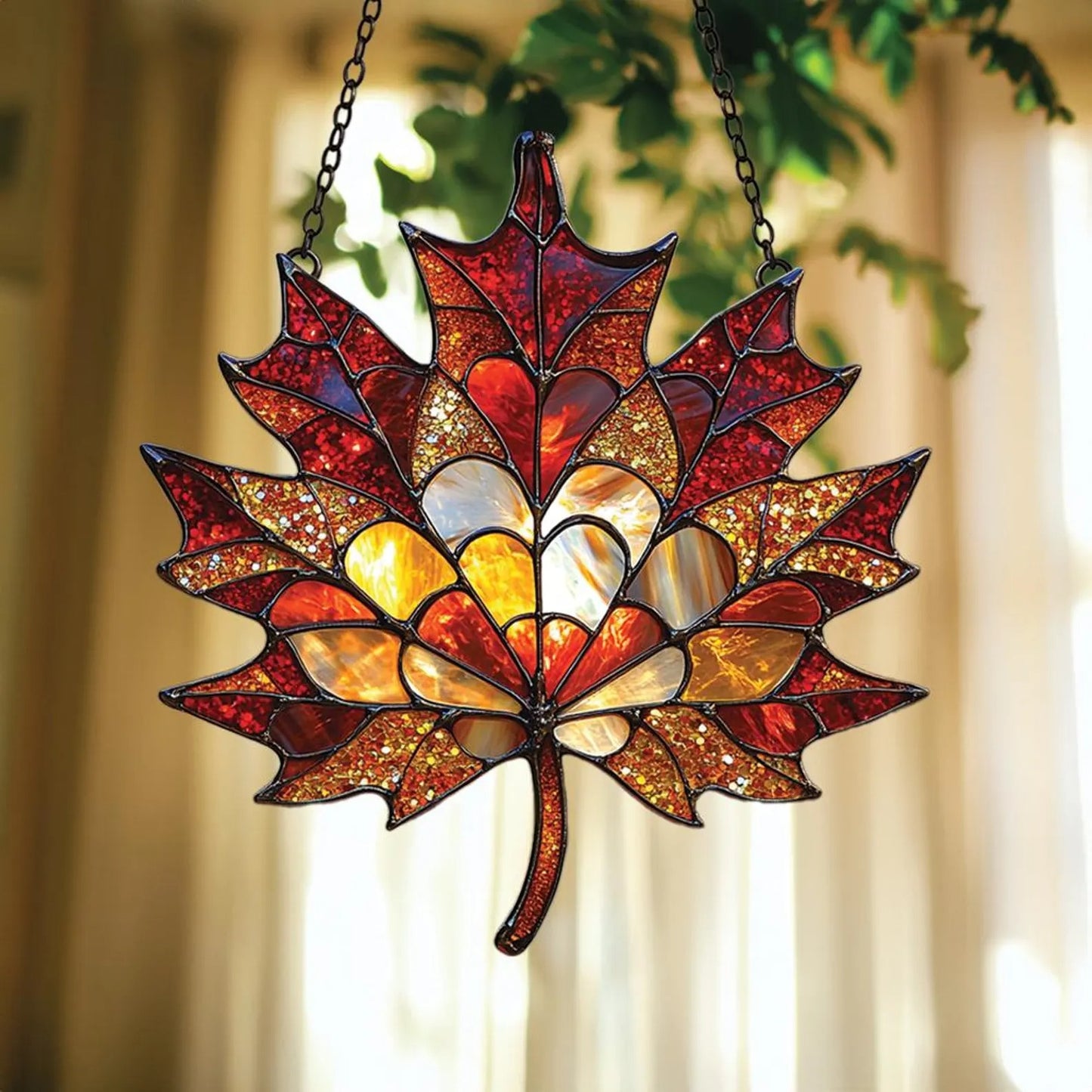 Autumn Maple Leaf Acrylic Suncatcher