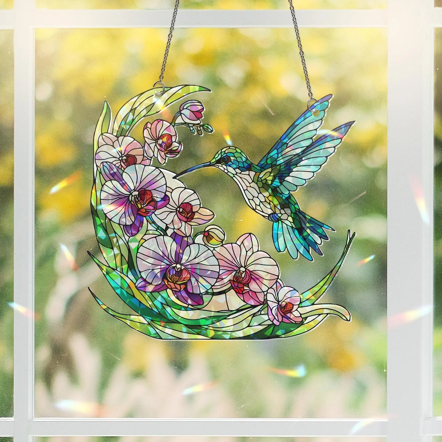 Hummingbird Holographic Acrylic Suncatcher