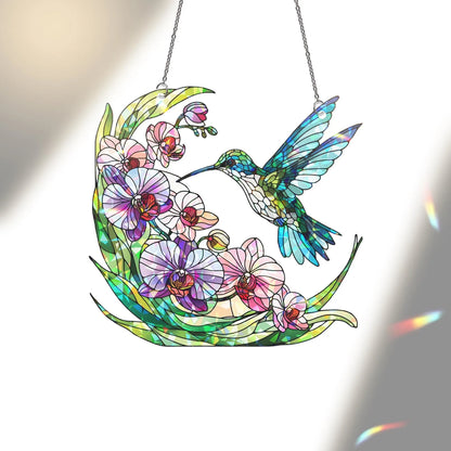 Hummingbird Holographic Acrylic Suncatcher