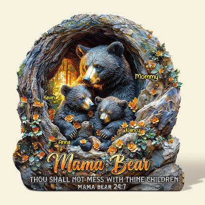 Mama Bear - Personalized Custom Shaped Acrylic Plaque