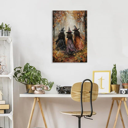 Witch Canvas, Witch Halloween Poster, Wall Decor