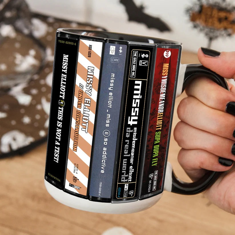 Missy Elliott Albums Cassette Collection Retro Accent Mug