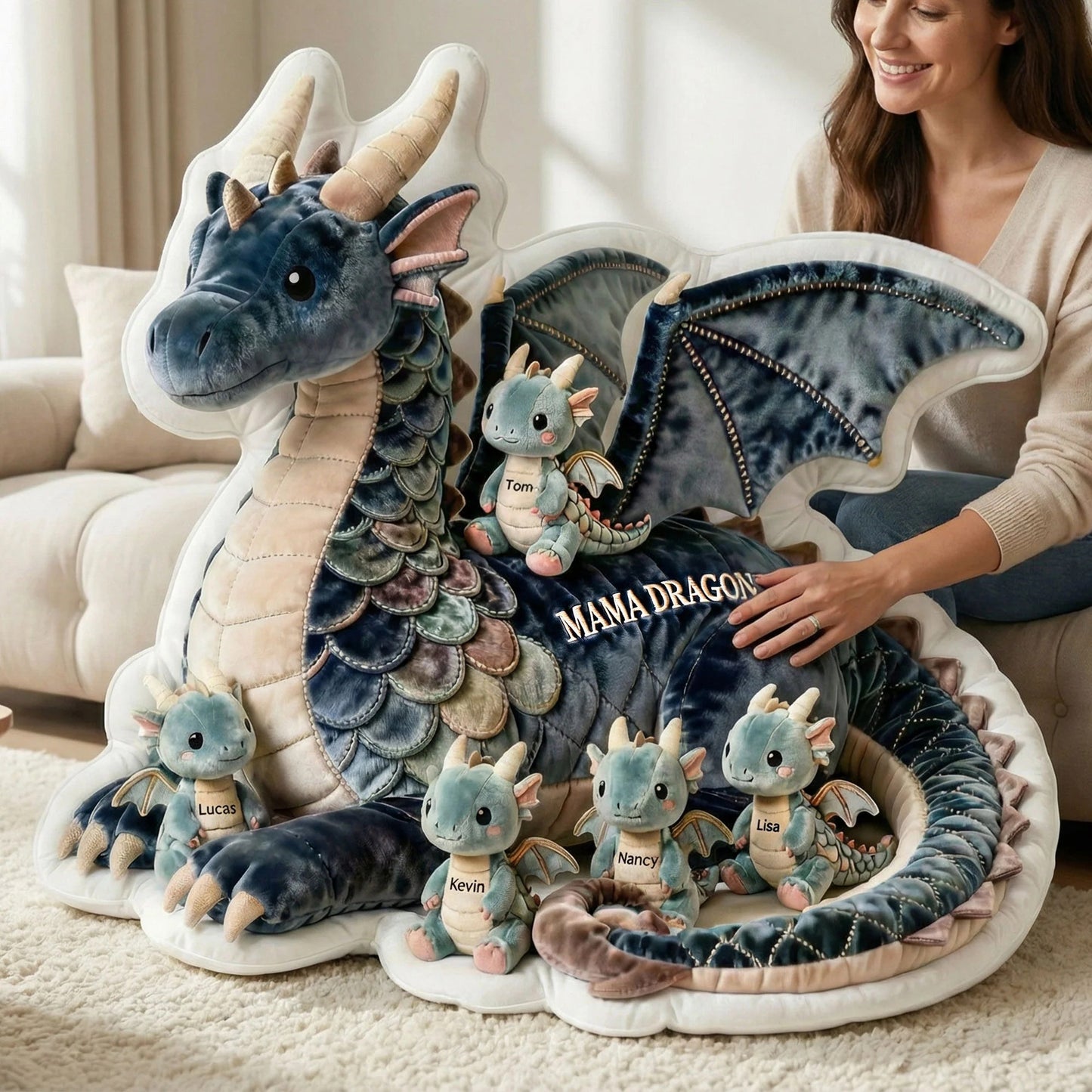Dragon Mom Pillow - Personalized Gifts For Mother's Day Pillow