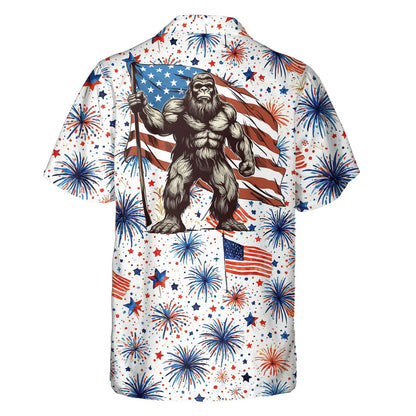 4th of July Firework Bigfoot Hawaiian Shirt