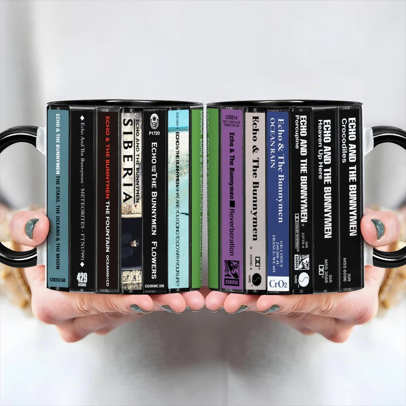 Echo & The Bunnymen Albums Cassette Collection Retro Accent Mug