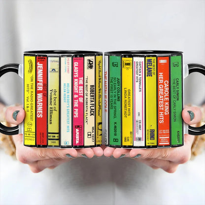 70's Female Voices Albums Cassette Collection Retro Accent Mug
