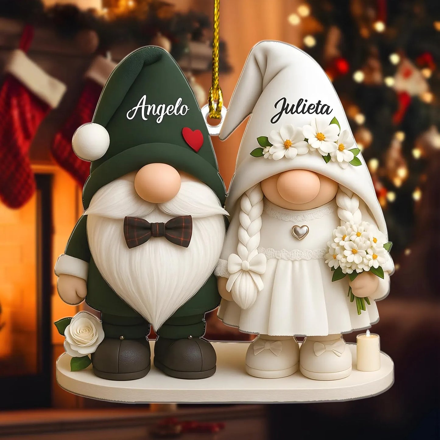 Personalized Gnome Wedding Ornament