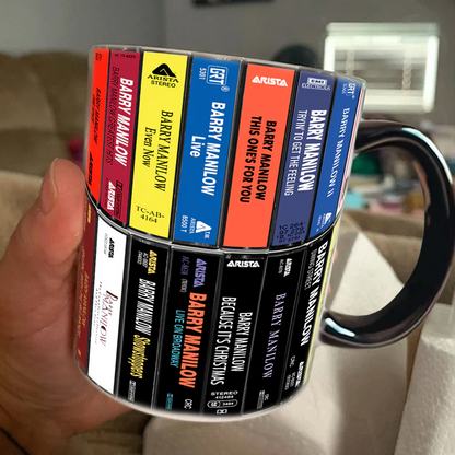 Barry Manilow Albums Cassette Collection Retro Accent Mug