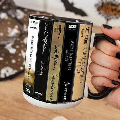 Sarah McLachlan Albums Cassette Collection Retro Accent Mug