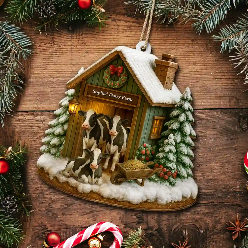 Christmas Dairy Farm - Personalized Christmas Ornament