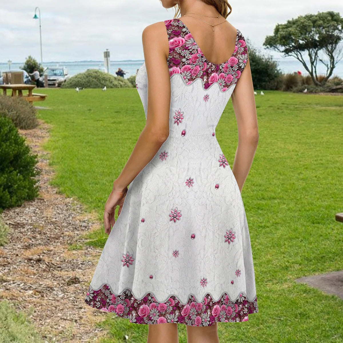 Be a Flamingo In a Flock of Pigeons - Personalized Sleeveless Dress