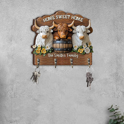Home Sweet Home - Personalized Custom Shaped Key Rack