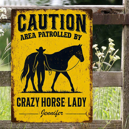 Crazy Horse Lady Area - Personalized Metal Sign
