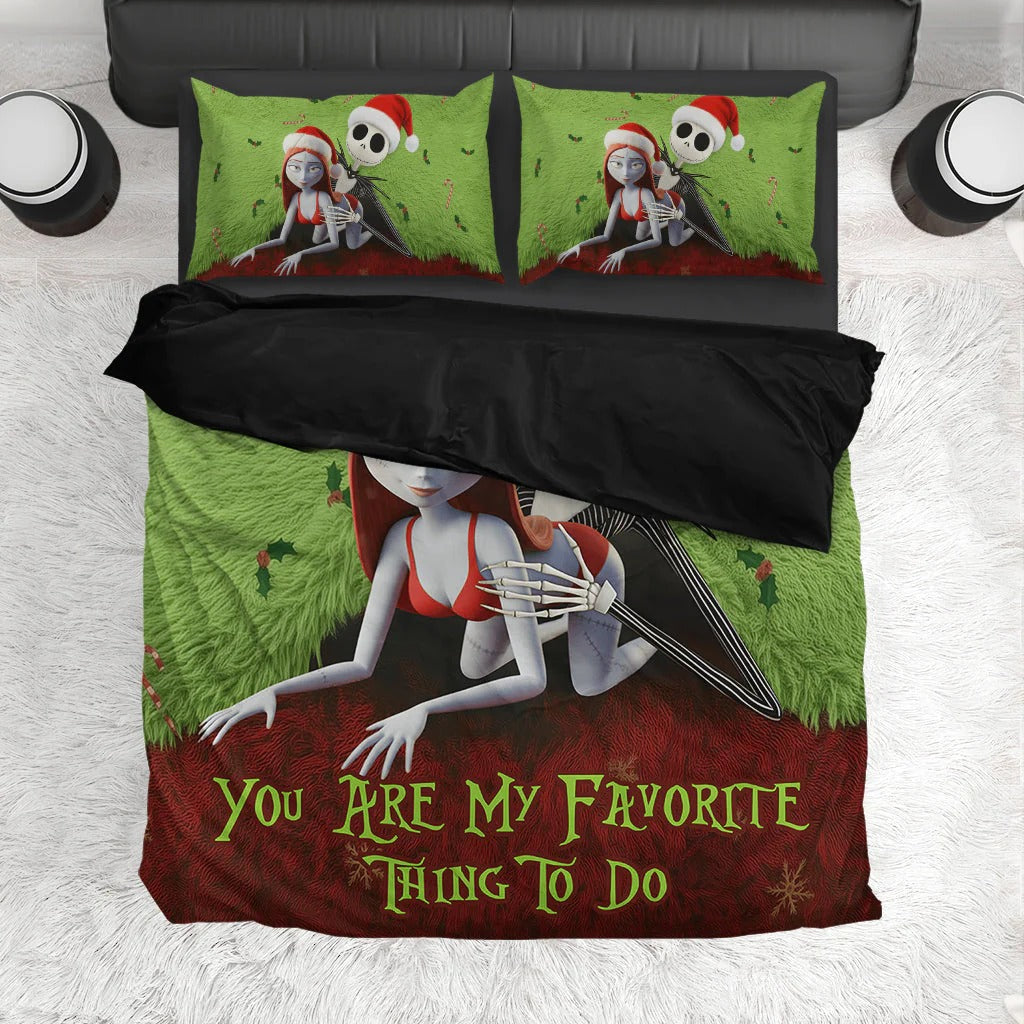 Favorite Thing To Do This Christmas - Personalized Couple Bedding Set