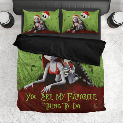Favorite Thing To Do This Christmas - Personalized Couple Bedding Set