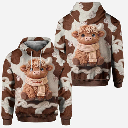 Cute Highland Cow - Personalized Hoodie and Leggings