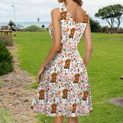 Just A Girl Who Loves Highland Cows- Personalized Sleeveless Dress