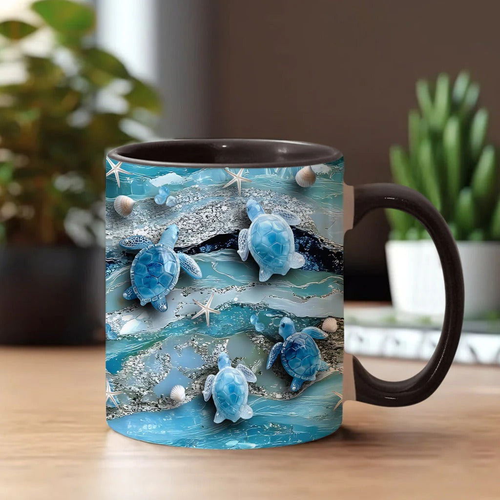 Love Turtles, Personalized Turtle Accent Mug