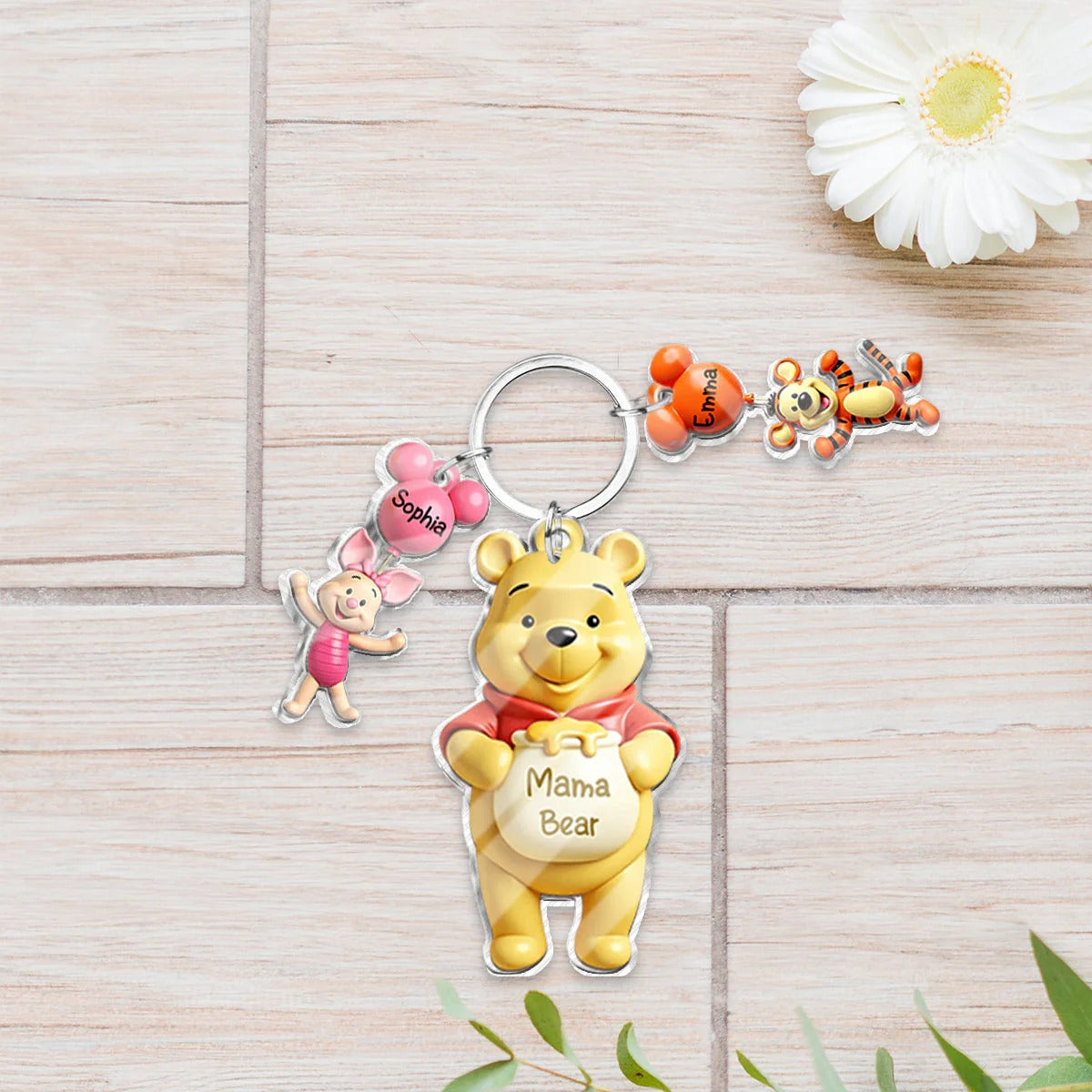 Mama Bear - Personalized Mouse Keychain with Charms
