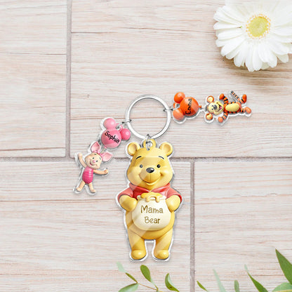 Mama Bear - Personalized Mouse Keychain with Charms